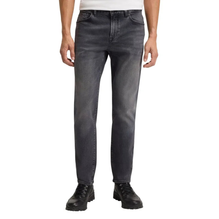 Hugo Boss Gray Cotton Relaxed Fit Jeans