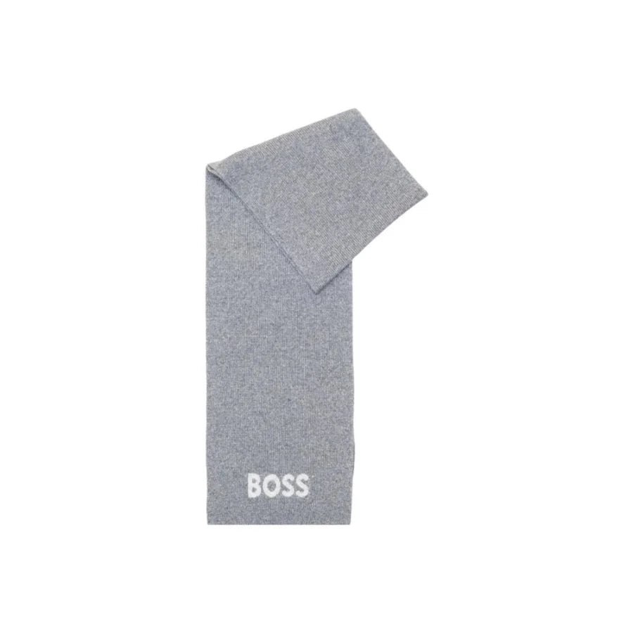 Hugo Boss Gray Polyacrylic Scarf