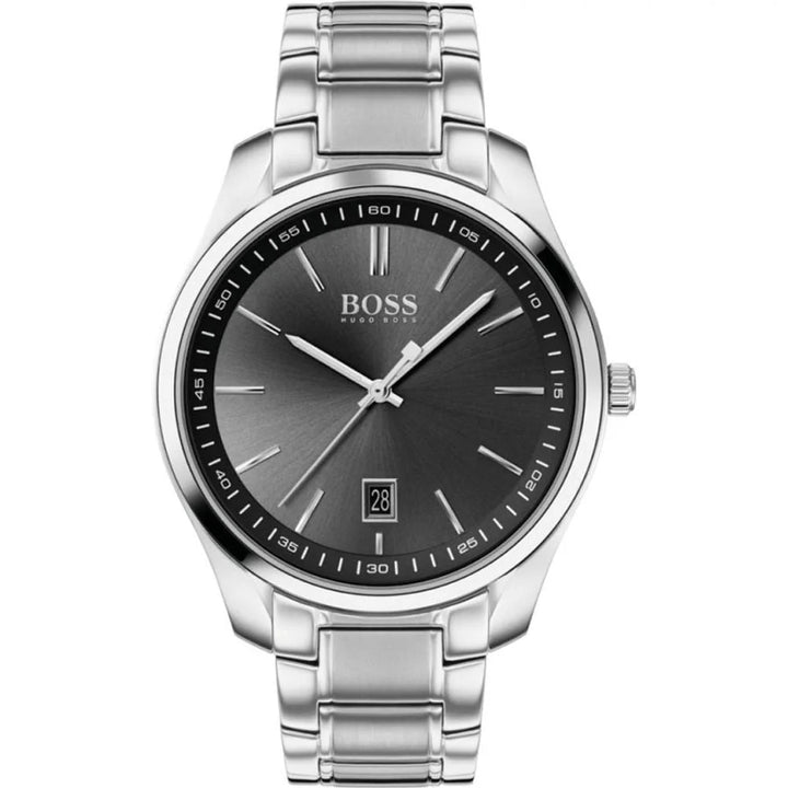 Hugo Boss Gray Stainless Steel Dress Watch