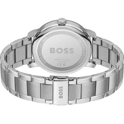 Hugo Boss Gray Stainless Steel Watch 44MM Quartz Analog 5ATM