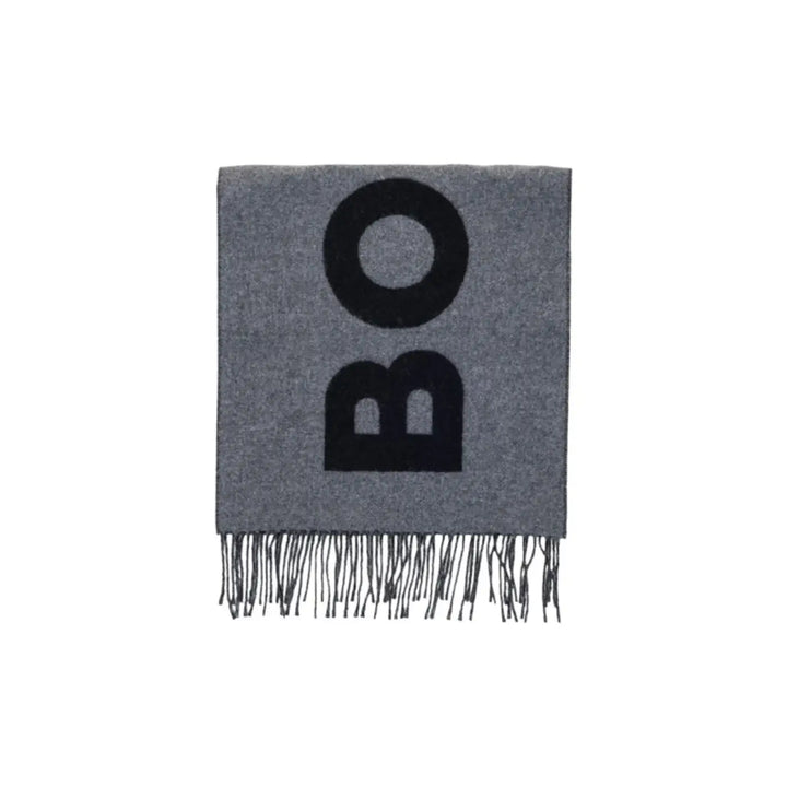 Hugo Boss Gray Wool Scarf
