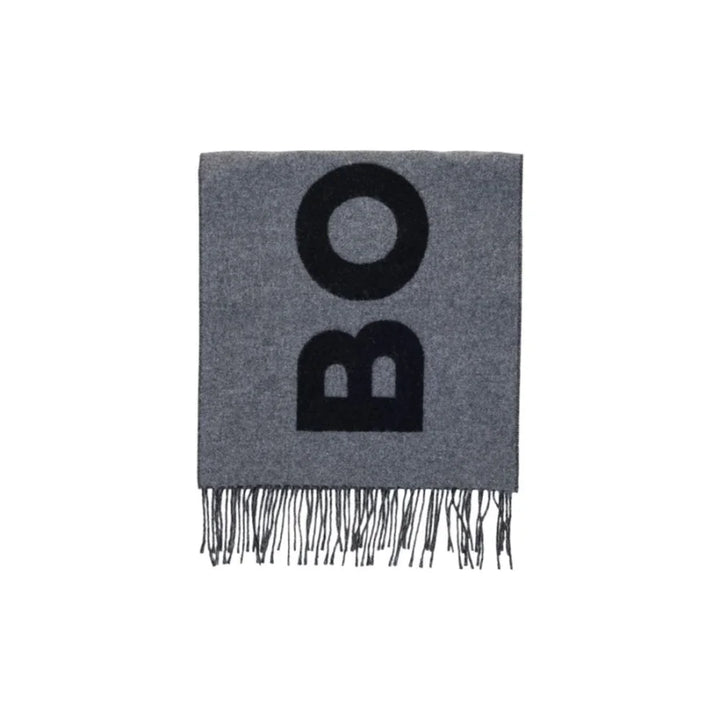 Hugo Boss Gray Wool Scarf