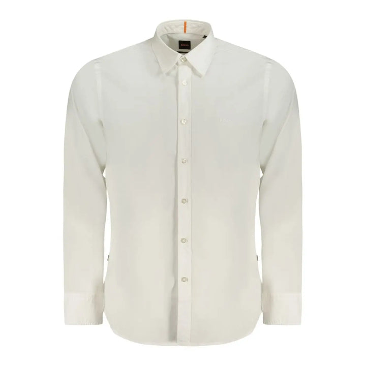 Hugo Boss White Cotton Men Shirt