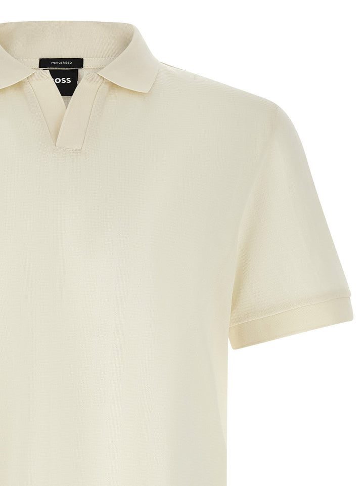 Hugo Boss White Cotton Polo Shirt