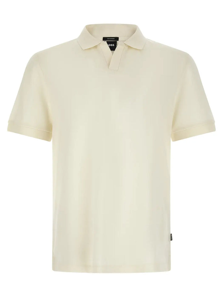 Hugo Boss White Cotton Polo Shirt