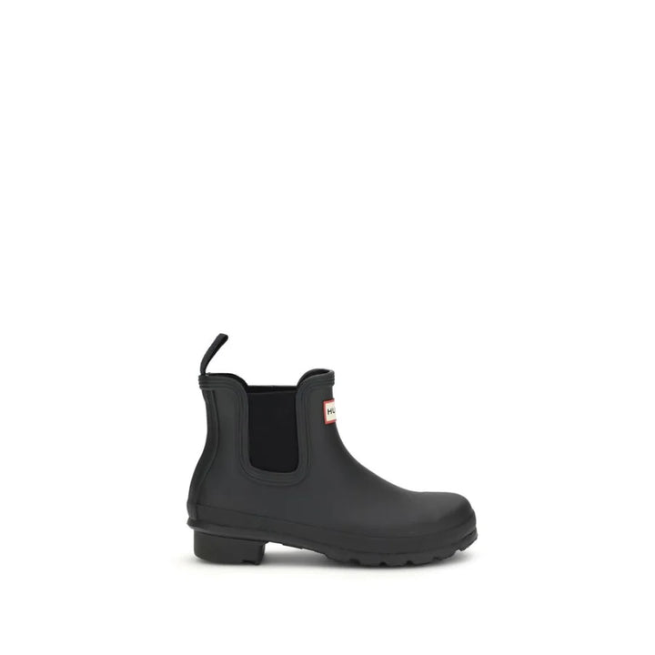 Hunter Black Rubber Ankle Boots