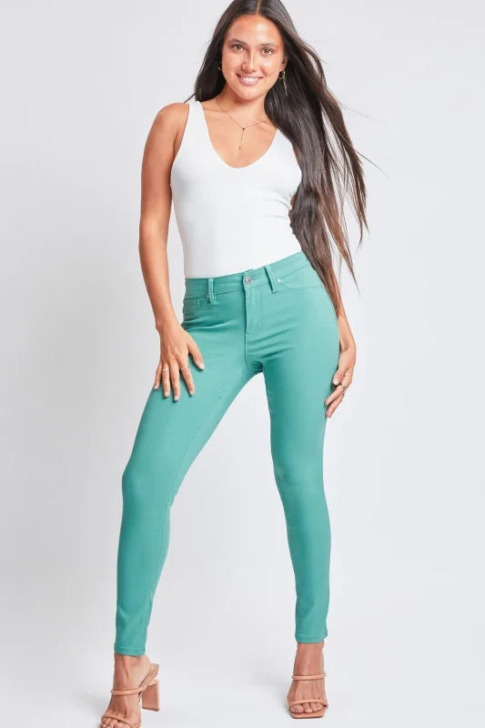 Hyperstretch Mid-Rise Skinny Pants for Sleek Style and Comfort Clothing bottoms Trendsi