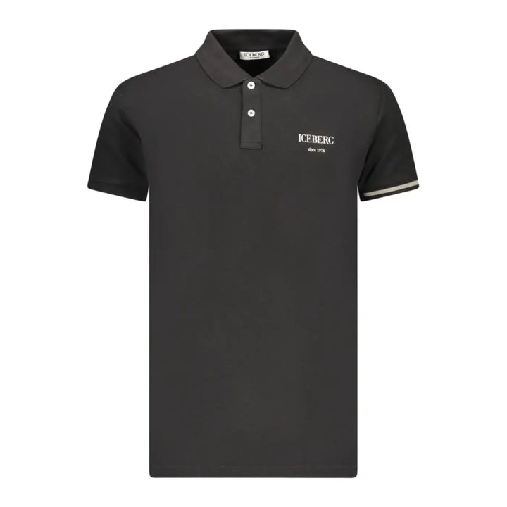 Iceberg Black Cotton Men Polo Shirt