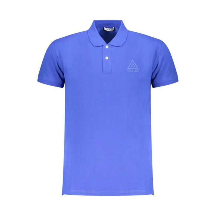 Iceberg Blue Cotton Men Polo Shirt