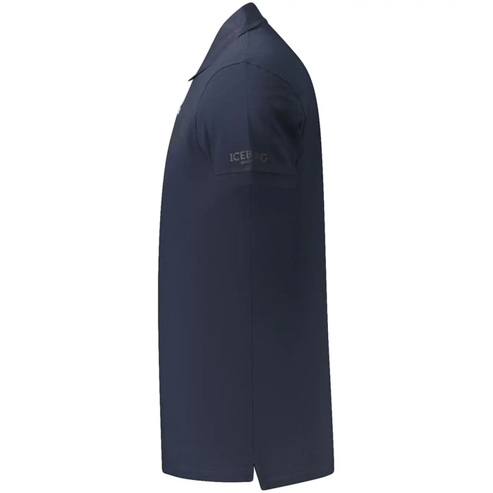 Iceberg Blue Cotton Mens Polo Shirt