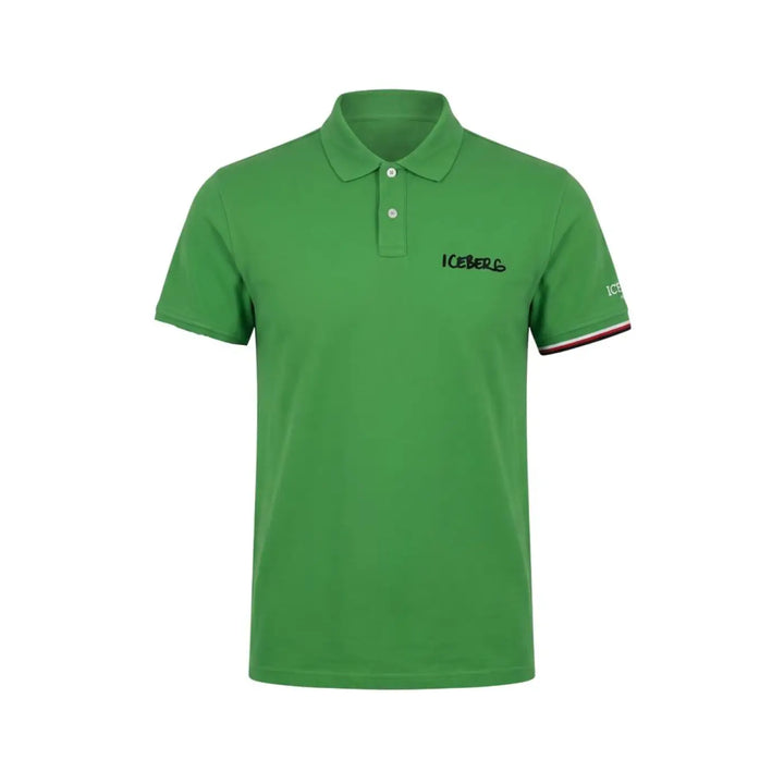 Iceberg Green Cotton Men Polo Shirt
