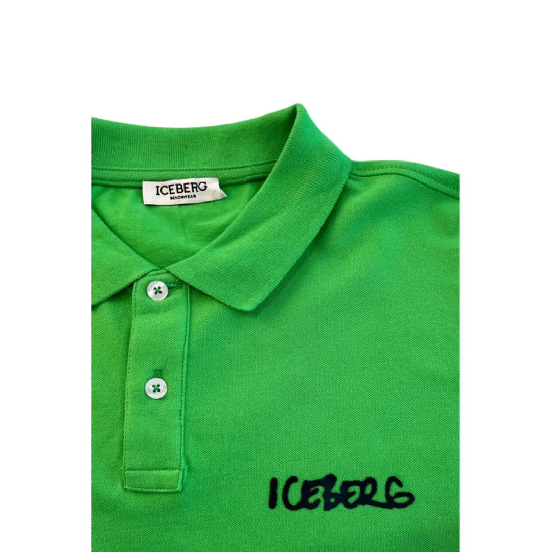 Iceberg Green Cotton Men Polo Shirt
