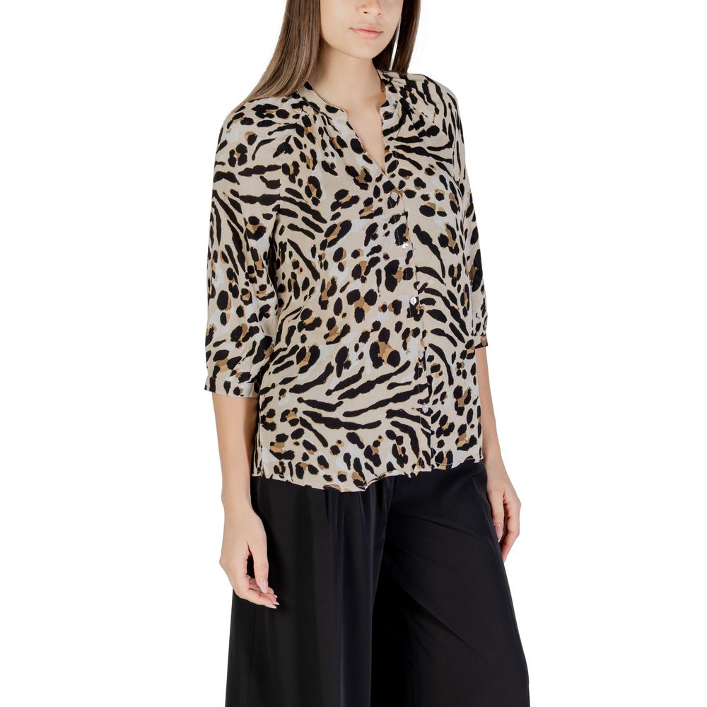 Ichi Blouses - Women’s Beige Viscose Blouse