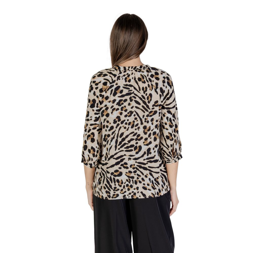 Ichi Blouses - Women’s Beige Viscose Blouse