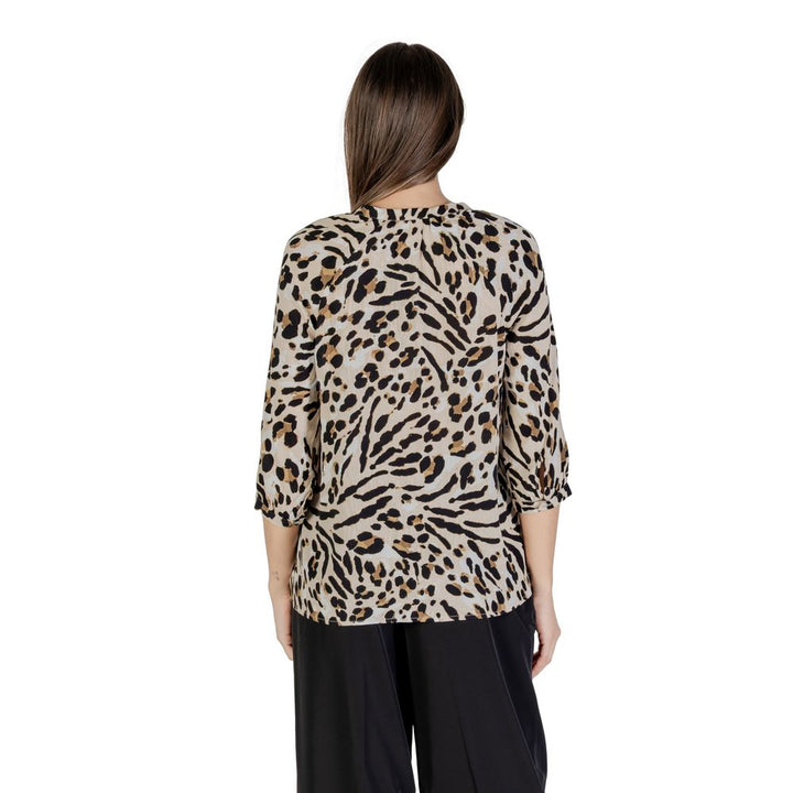 Ichi Blouses - Women’s Beige Viscose Blouse