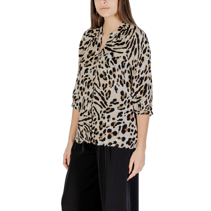 Ichi Blouses - Women’s Beige Viscose Blouse