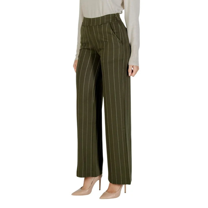 ICHI Bicolor Viscose Casual Pants