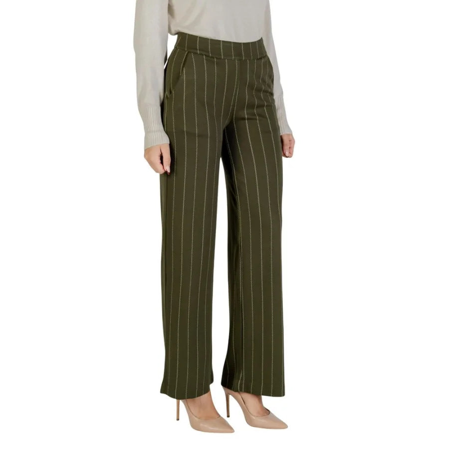 ICHI Bicolor Viscose Casual Pants