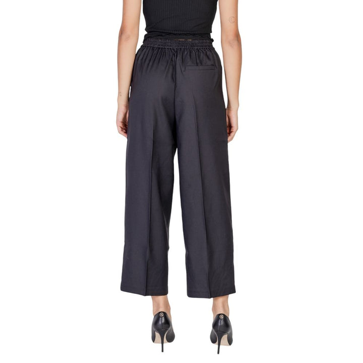 Ichi Black Polyester Casual Pants