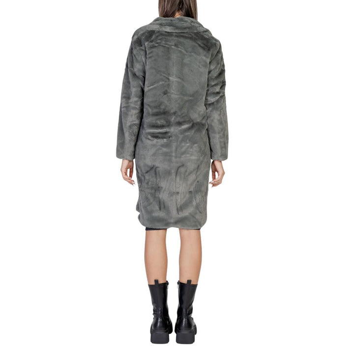 ICHI Overcoats - Black Polyester Coat