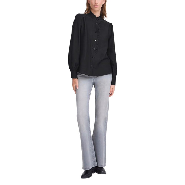 Ichi Blouses - Women’s Black Viscose Blouse