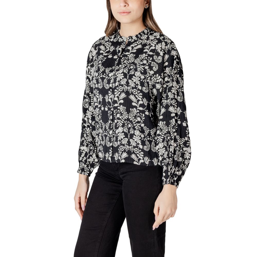 Ichi Blouses - Women’s Black Viscose Blouse