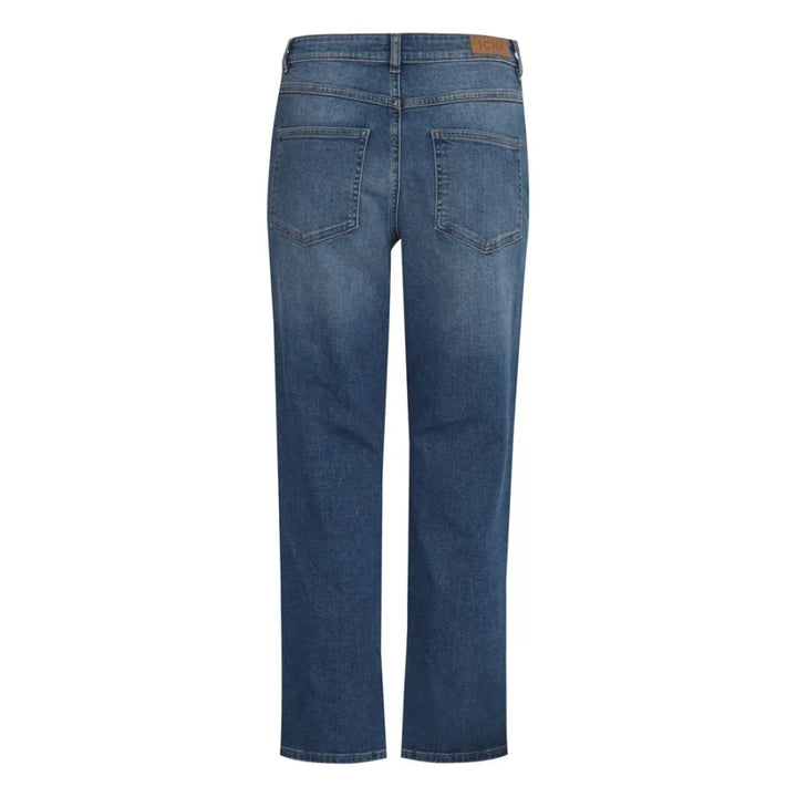 ICHI Blue Cotton Mom Jeans