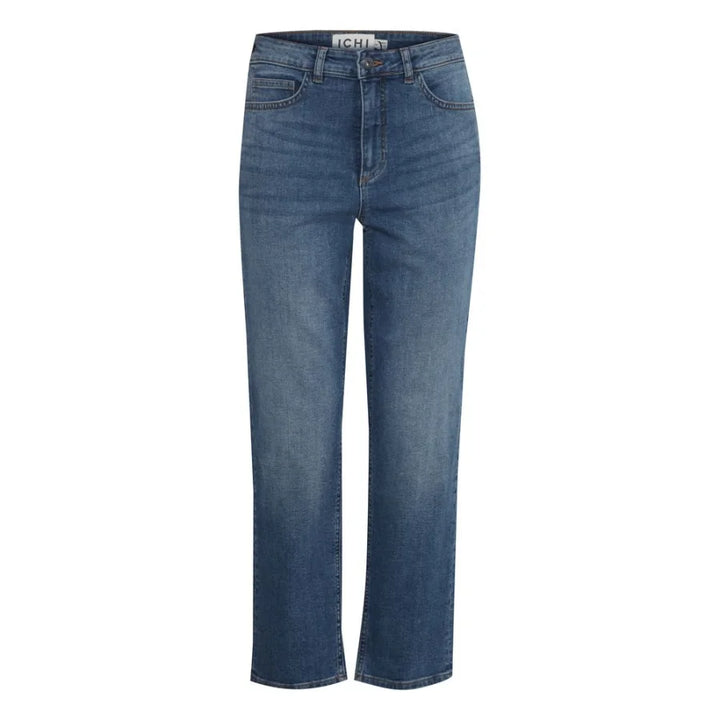 ICHI Blue Cotton Mom Jeans