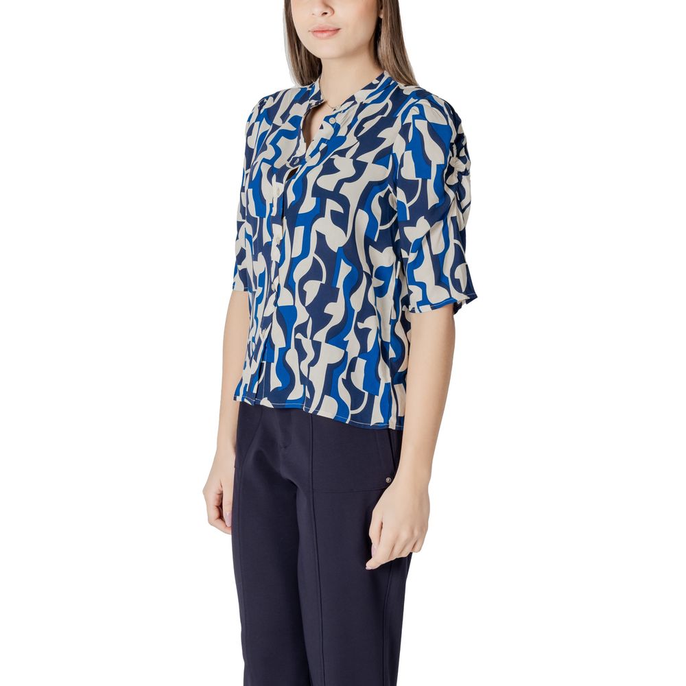 Ichi Blouses - Women’s Blue Viscose Blouse