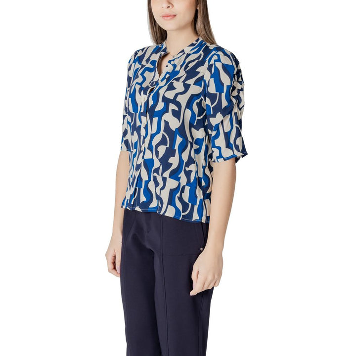 Ichi Blouses - Women’s Blue Viscose Blouse