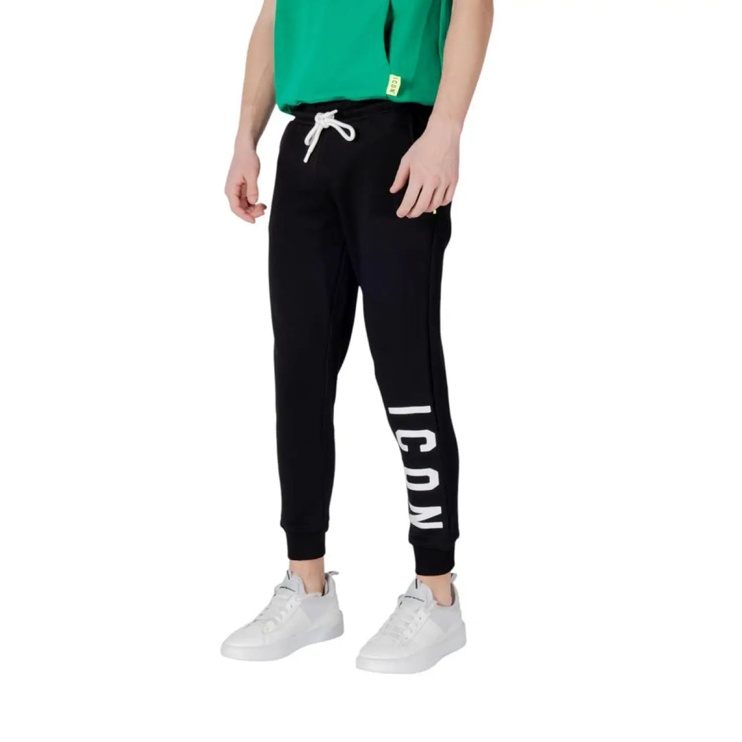 Icon Black Cotton Joggers (workout Pants)