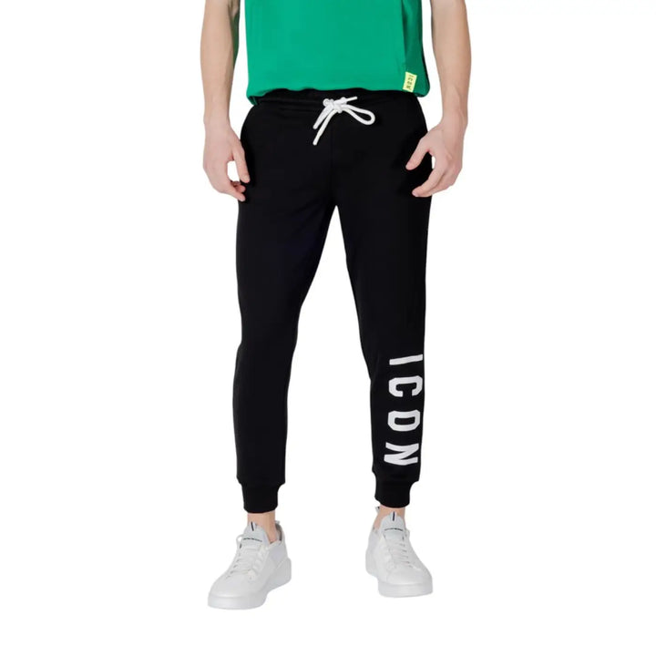 Icon Black Cotton Joggers (workout Pants)