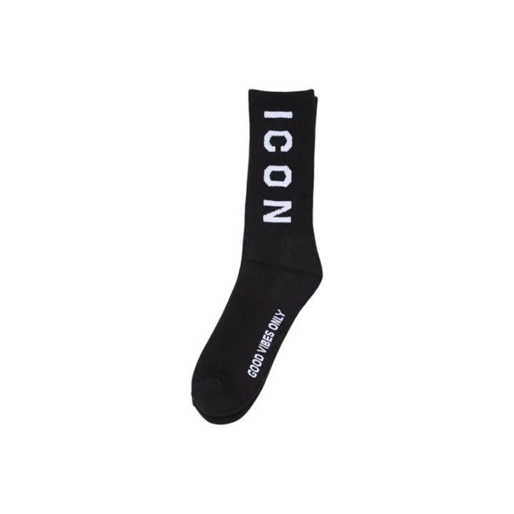 Icon Black Cotton Socks