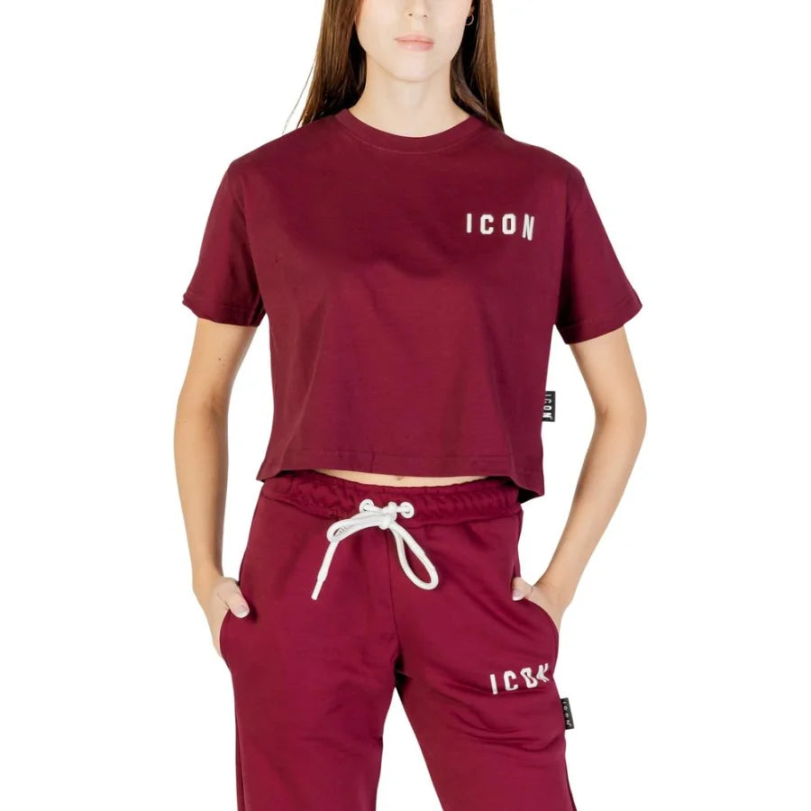 Icon Bordeaux Cotton T-Shirt