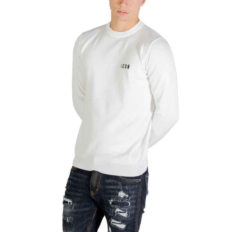Icon White Viscose Sweatshirt