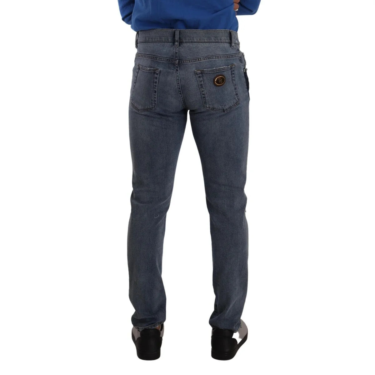 Iconic Dolce Gabbana Jeans Two Tone Blue Elegance Denim Button Closure &