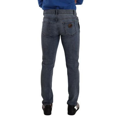 Iconic Dolce Gabbana Jeans Two Tone Blue Elegance Denim Button Closure &