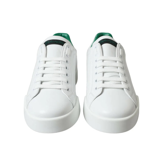 Iconic Dolce & Gabbana Portofino Calfskin Leather Low Top Sneakers