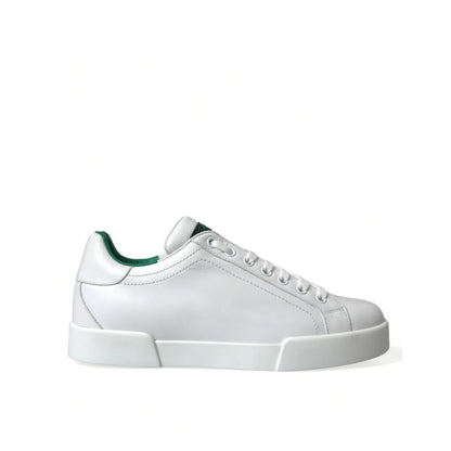 Iconic Dolce & Gabbana Portofino Calfskin Leather Low Top Sneakers