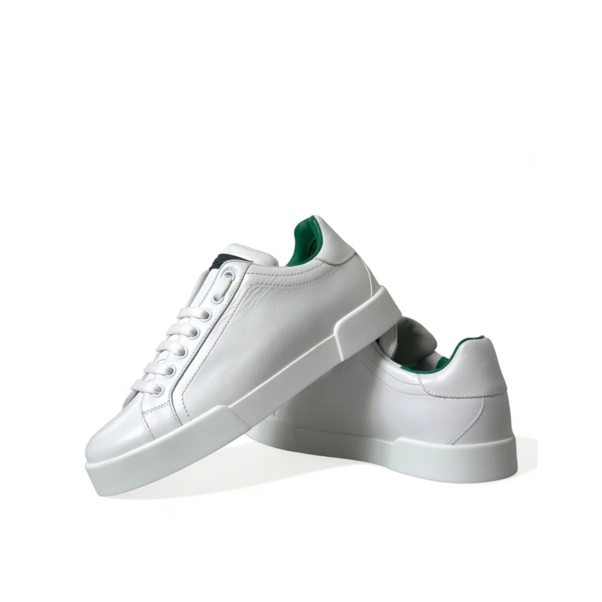Iconic Dolce & Gabbana Portofino Calfskin Leather Low Top Sneakers