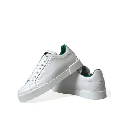 Iconic Dolce & Gabbana Portofino Calfskin Leather Low Top Sneakers