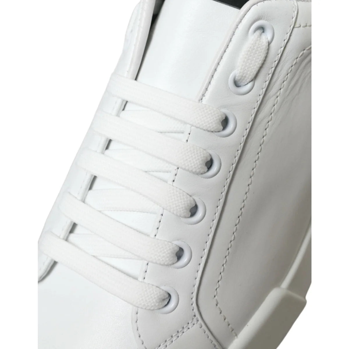 Iconic Dolce & Gabbana Portofino Calfskin Leather Low Top Sneakers
