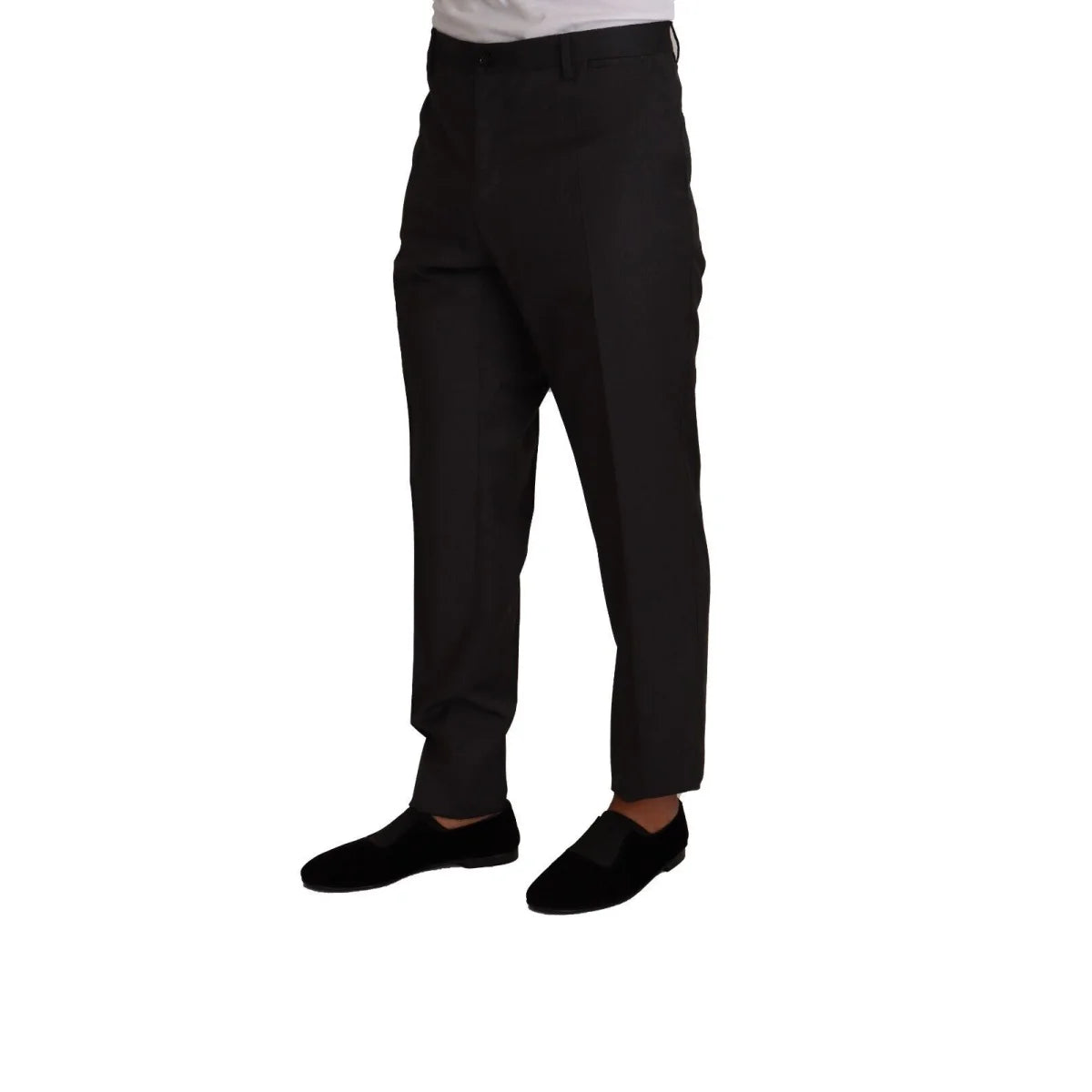 Iconic Dolce & Gabbana Virgin Wool Dress Trousers With Button Closure