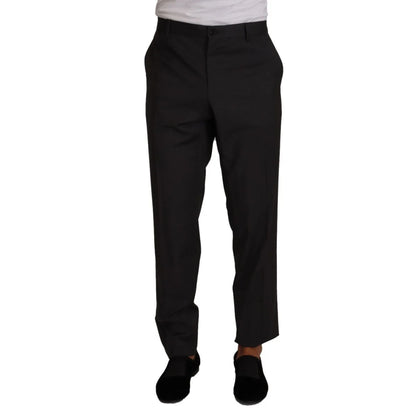 Iconic Dolce & Gabbana Virgin Wool Dress Trousers With Button Closure