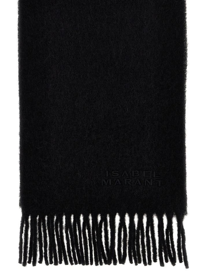 Isabel Marant Black Alpaca Leather Scarf