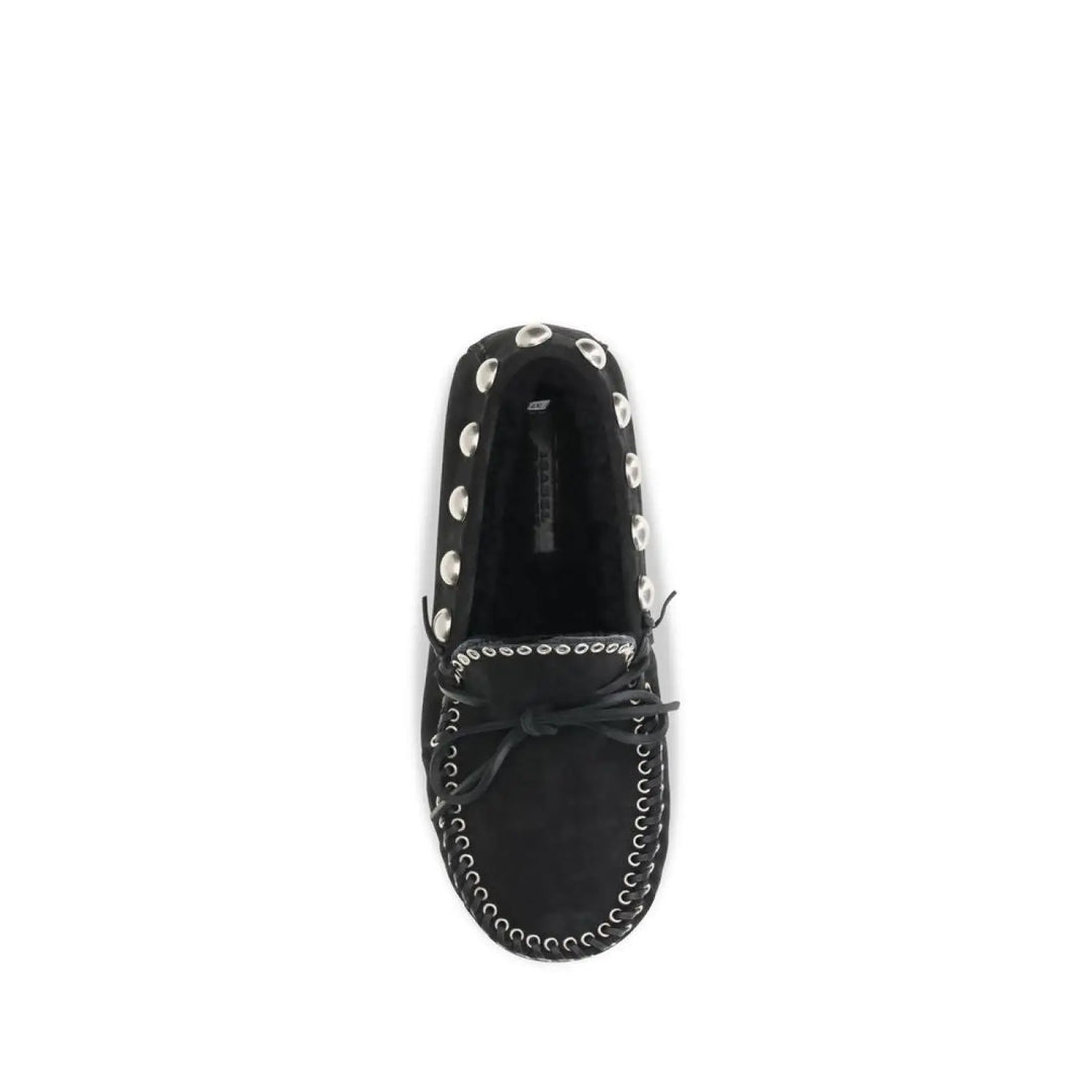 Isabel Marant Black Calf Leather Bos Taurus Slip-on Loafers
