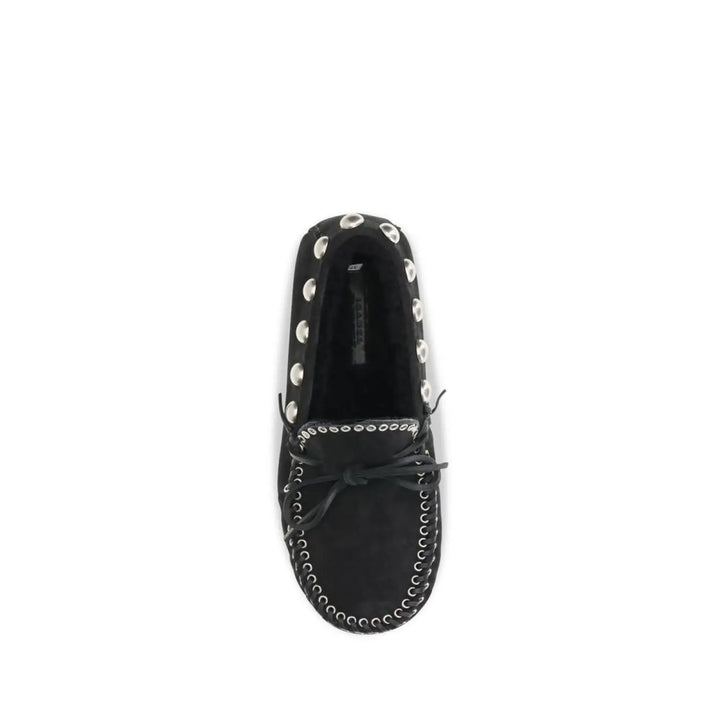 Isabel Marant Black Calf Leather Bos Taurus Slip-on Loafers