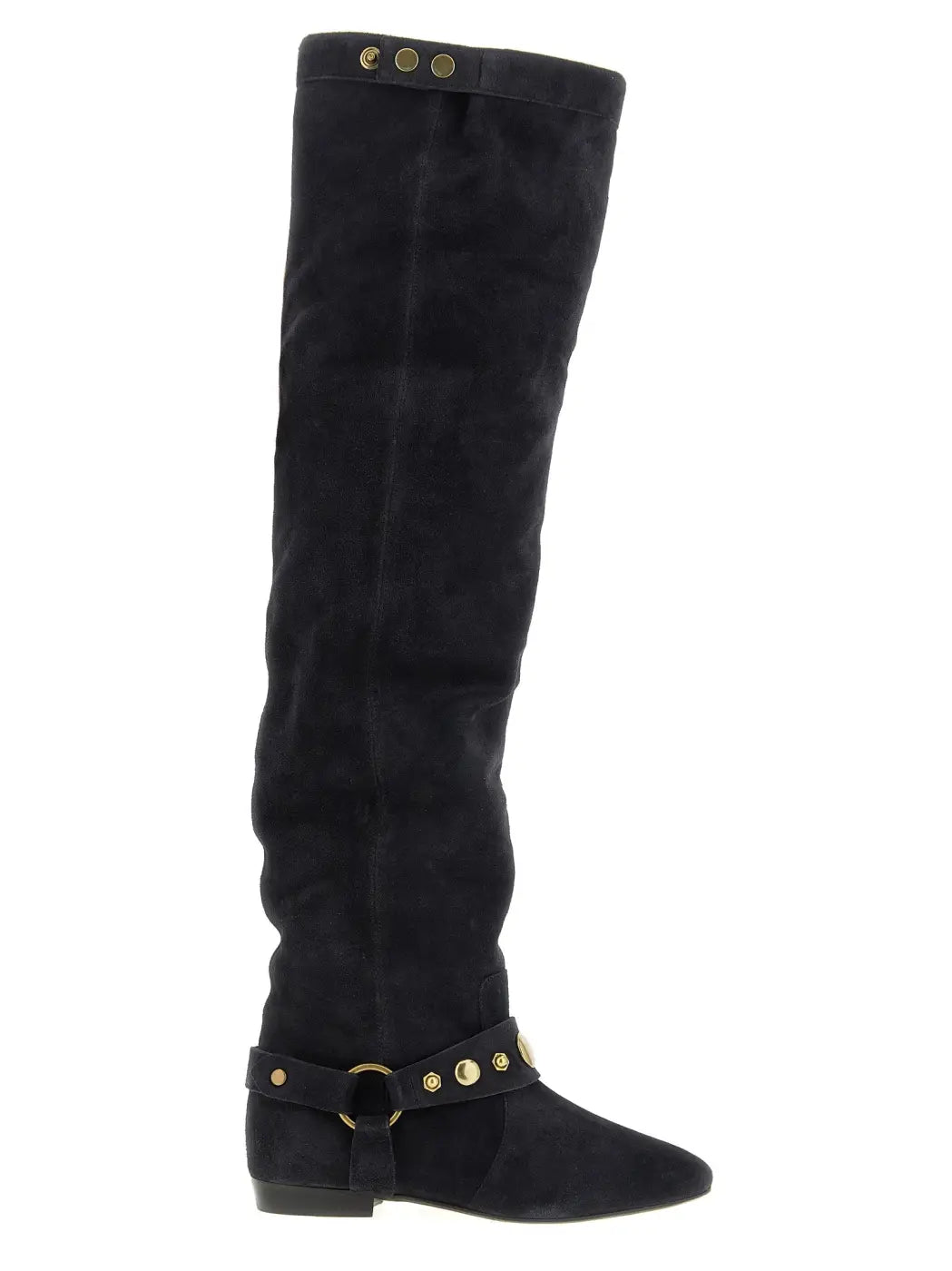 Isabel Marant Black Calfskin Over the Knee