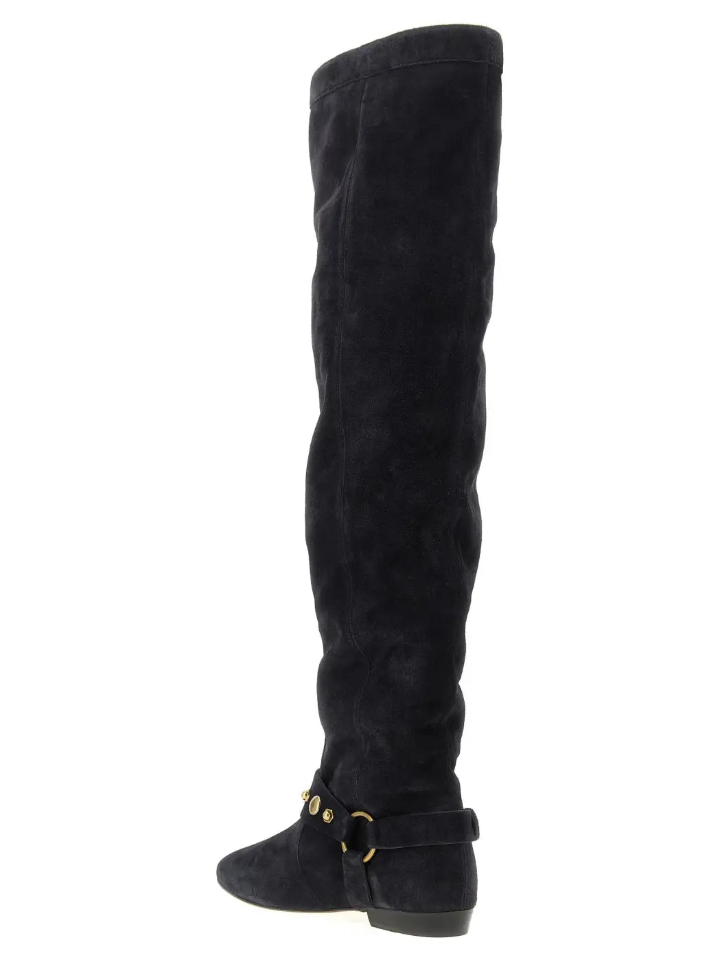 Isabel Marant Black Calfskin Over the Knee