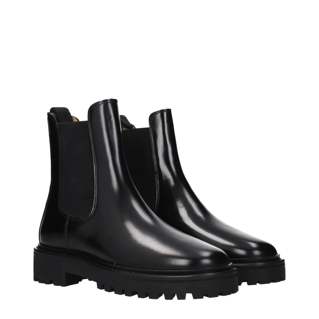 Isabel Marant Black Leather Ankle Boots